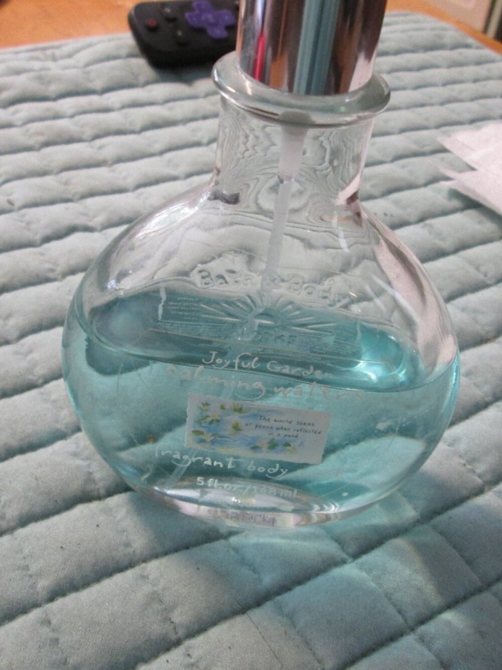VTG jOYFUL GARDENS CALMING WATER 5 FL OZ BODY FRAGRANT SPRAY 3/4 FUL